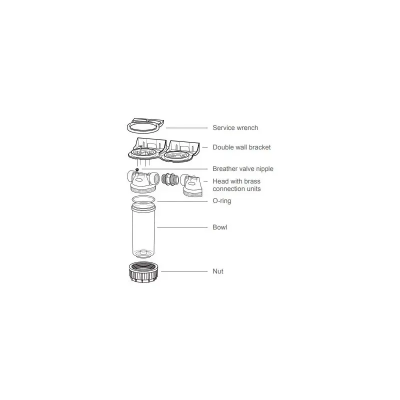 2 portes filtres 9 pouces 3/4 avec clé et fixation Ecosoft – Image 3