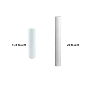 Filtre charbon actif et Melt Blown 5 microns en 9&Prime;3/4 ou 20 pouces
