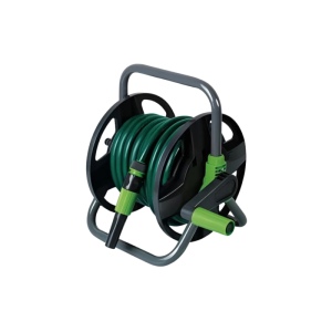 Dévidoir portable avec tuyau d&rsquo;arrosage 15 m diamètre 12,5 mm et équipements