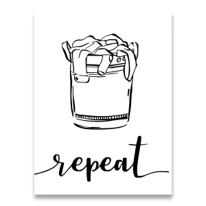 Affiche  Buanderie noir et blanc